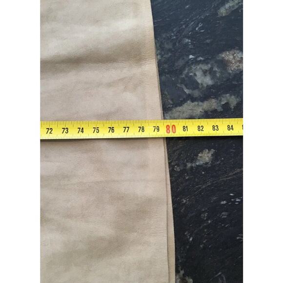 Ralph Lauren Collection Purple Label Suede Midi Skirt Buckle Beige Runway $3690 - Picture 9 of 9